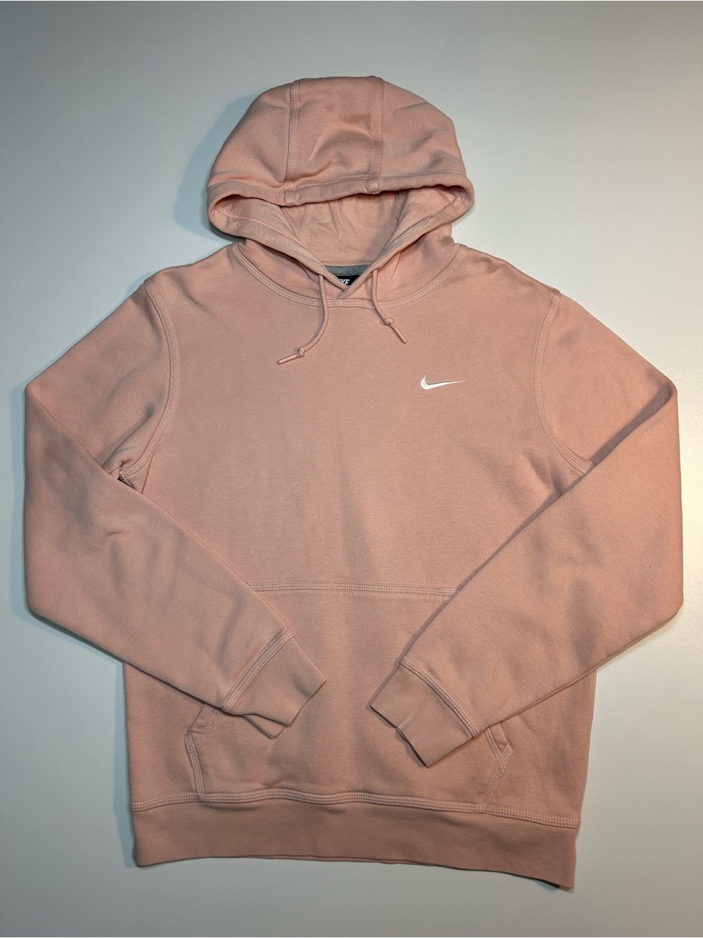 Nike Solo Swoosh Pastel Pink Heavyweight Fleece Pullover Hoodie Mens